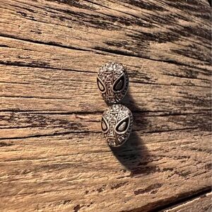 925 silver Spider Man earrings. New. Cubic zirconia.